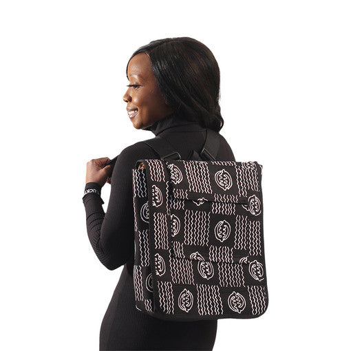 Black and white Gye Nyame backpack