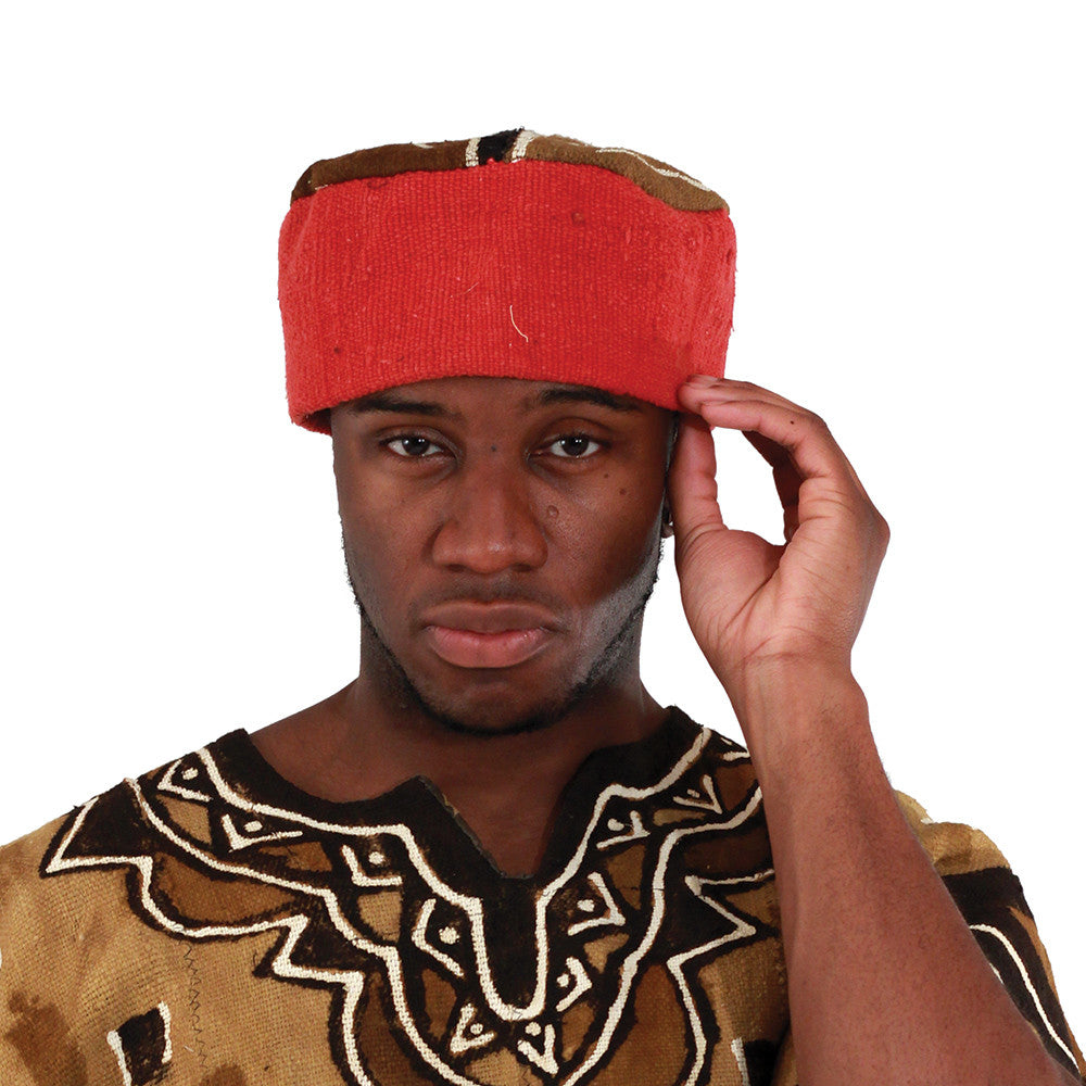 Bright color mud cloth kufi hat handmade in Mali