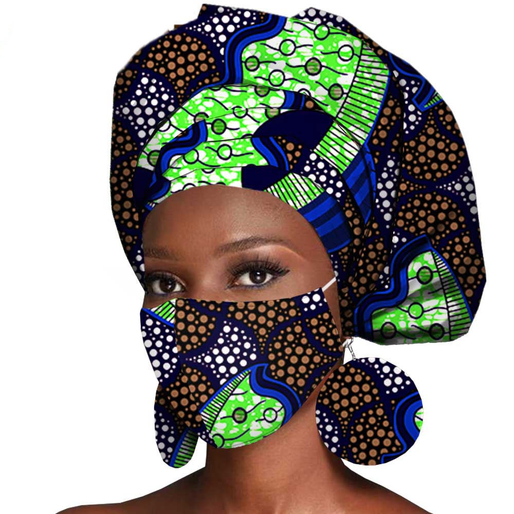 African Print Batik Cotton Turban