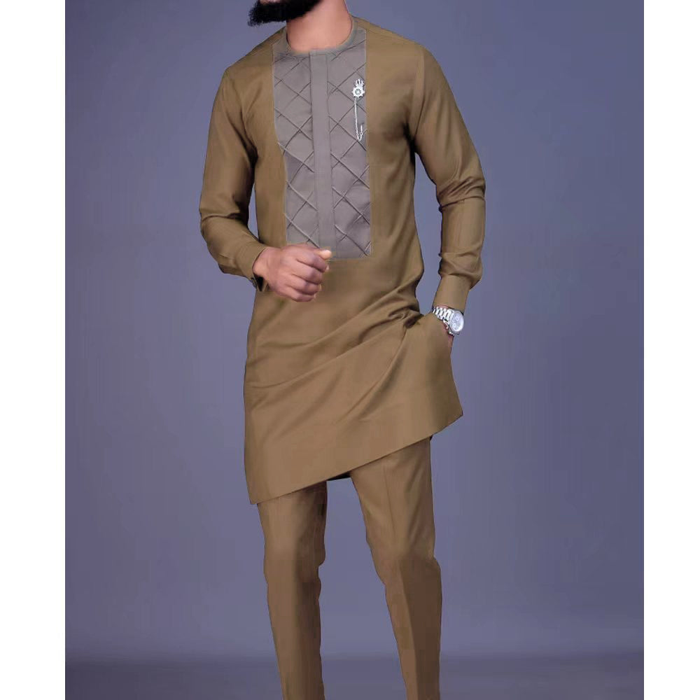 Embroidered African Men's Casual Suit