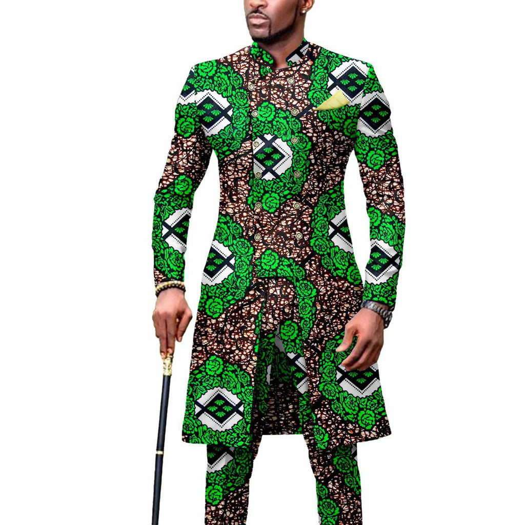 African Men's Slim Fashion Two Piece