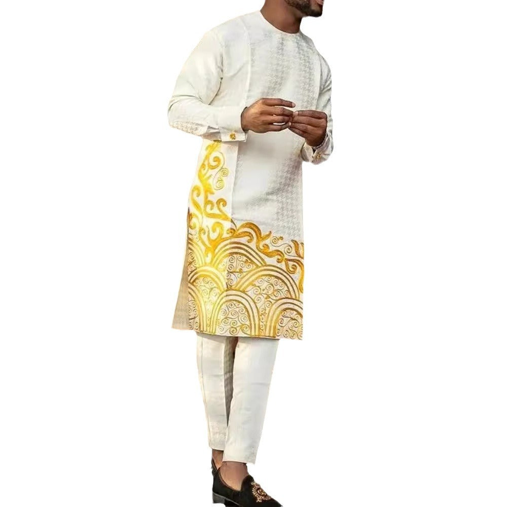 Minimalist Printed African Suit