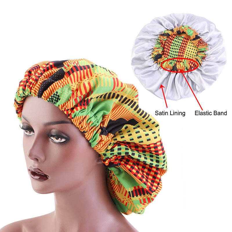Oversized African Print Double Sleeping Hat
