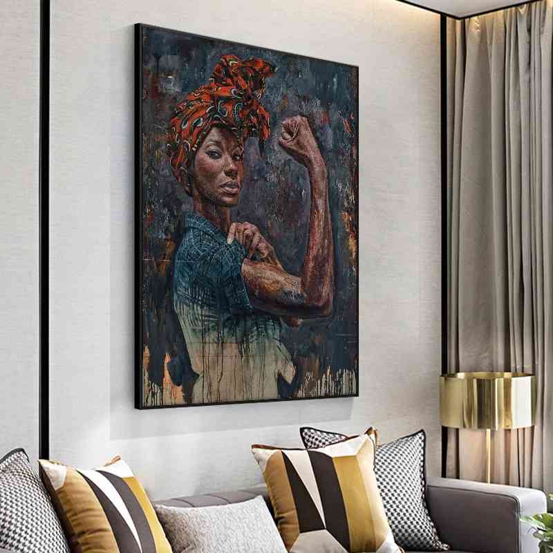 African Strong Woman Canvas Wall Art