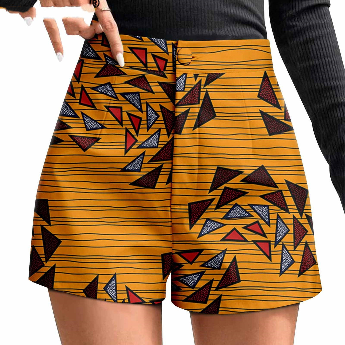 African Duplex Printing Batik Shorts