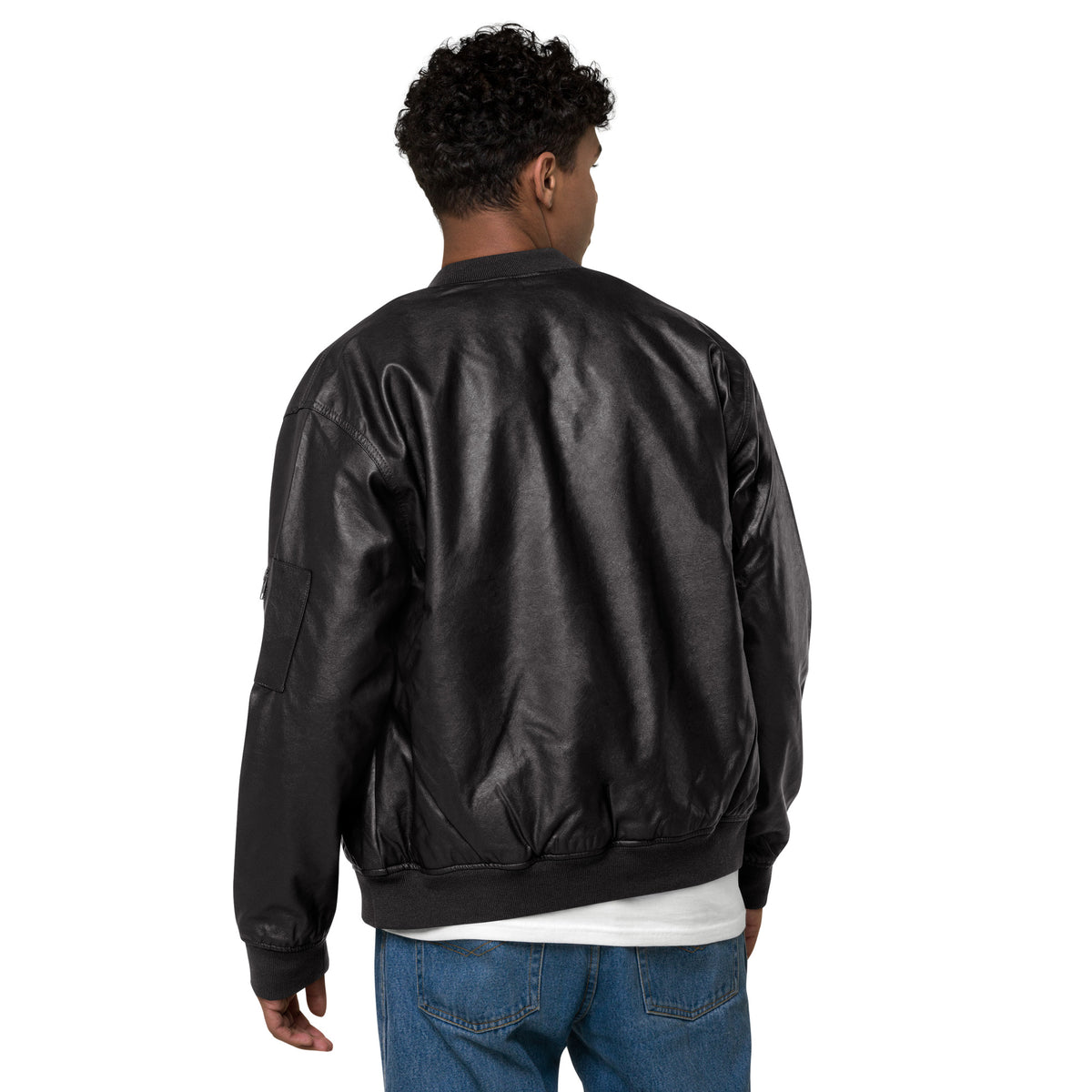 African Map Leather Bomber Jacket