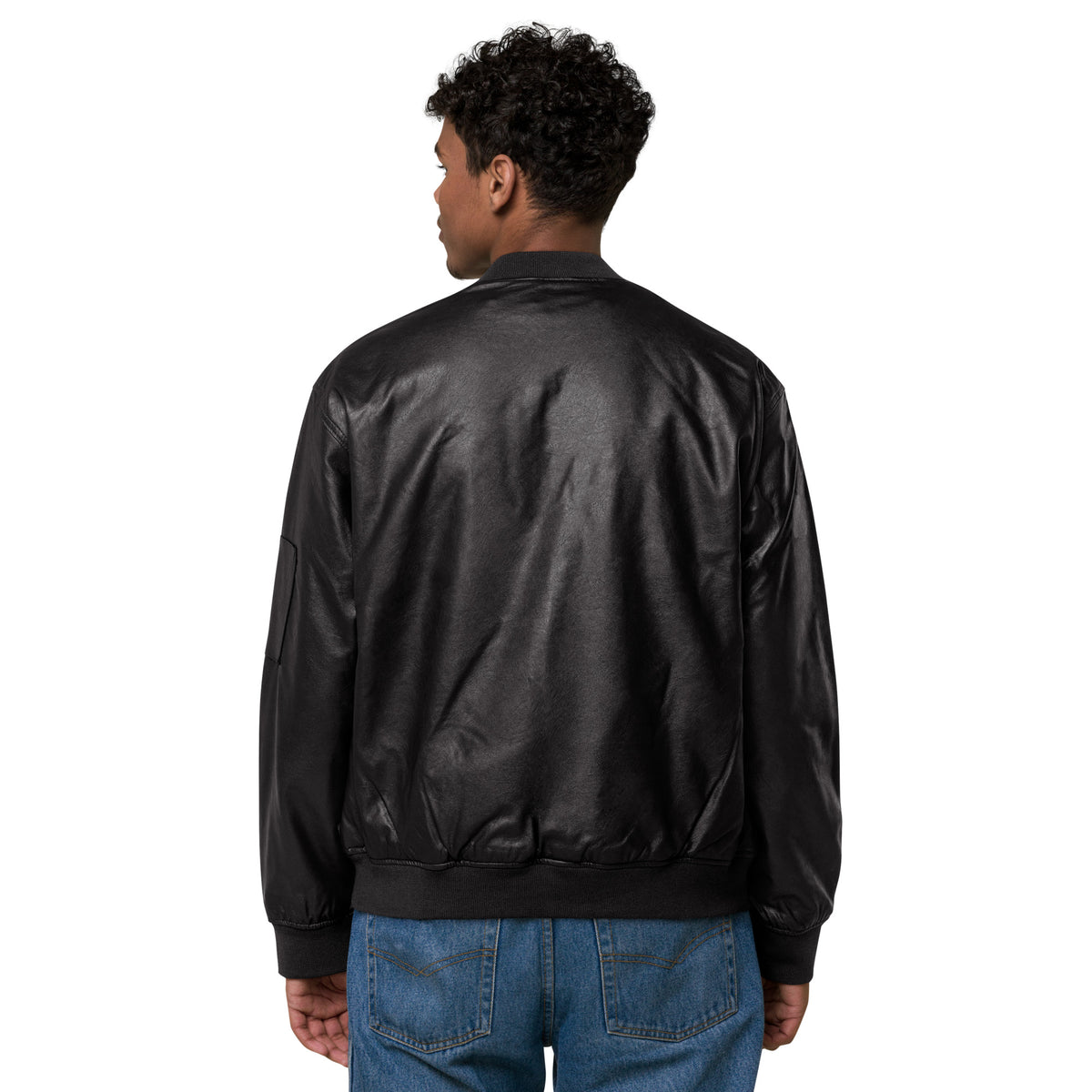 African Map Leather Bomber Jacket