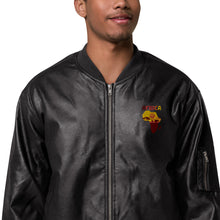 Load image into Gallery viewer, African Map Leather Bomber Jacket