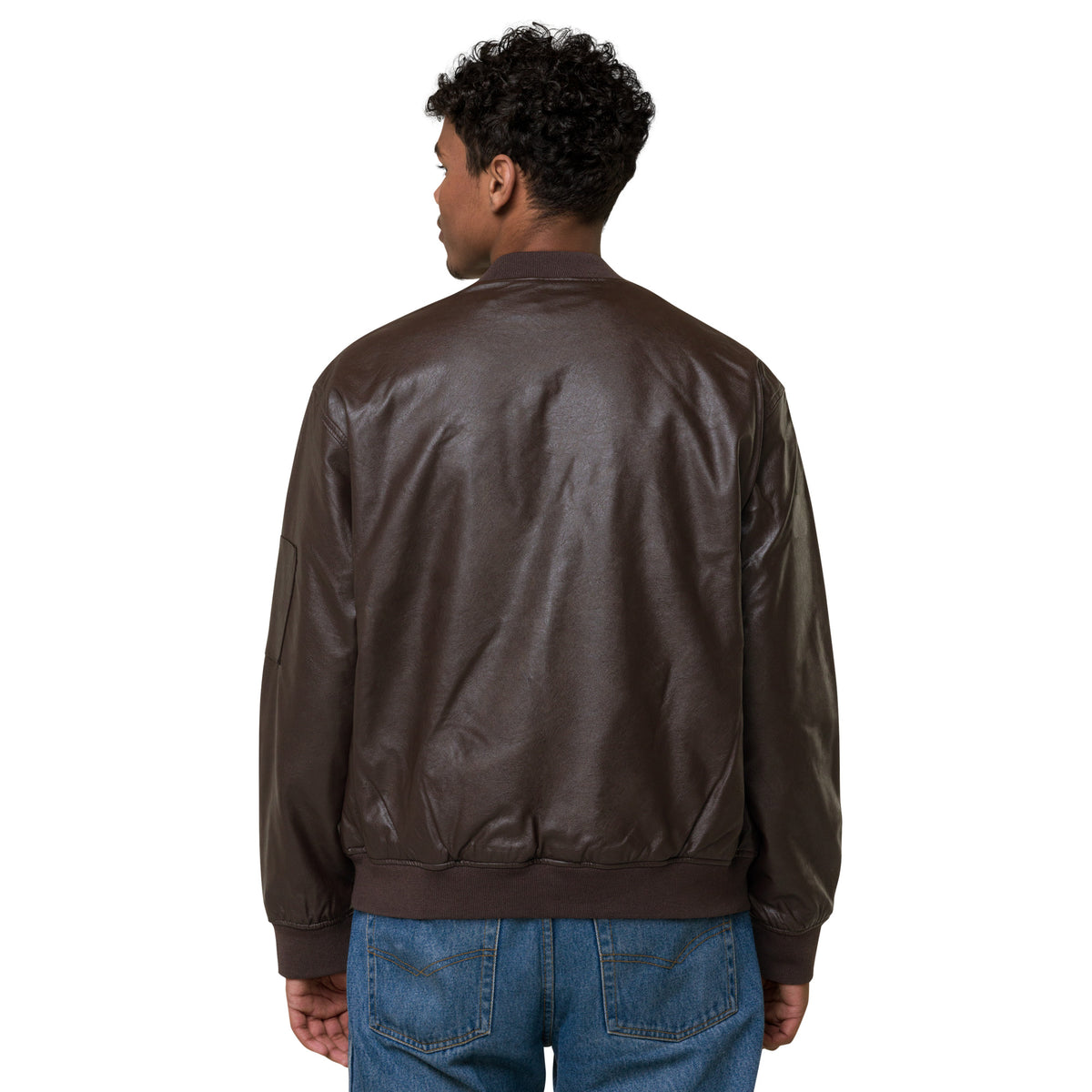 African Map Leather Bomber Jacket