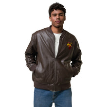 Load image into Gallery viewer, African Map Leather Bomber Jacket