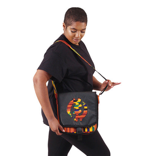 Kente Print Gye Nyame Crossbody Bag made in Ghana