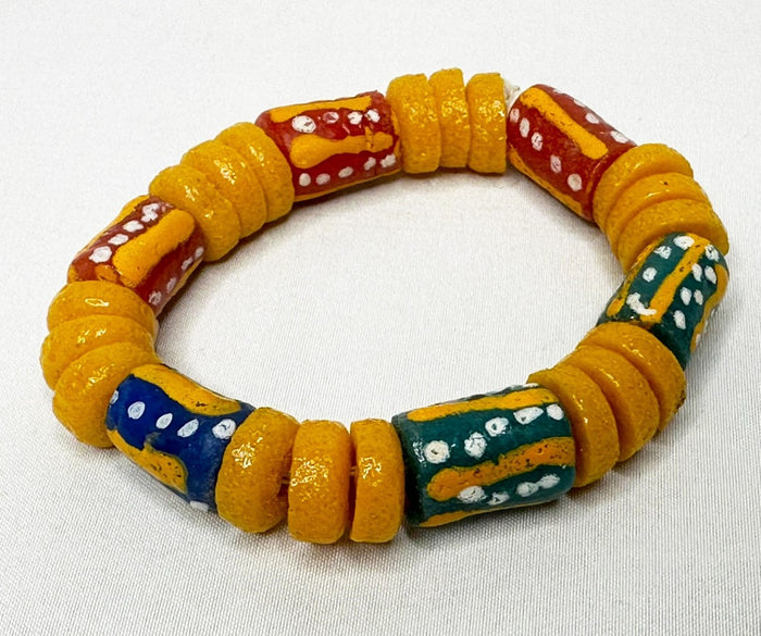 Ghana Krobo Glass Bead Bracelet - Handmade