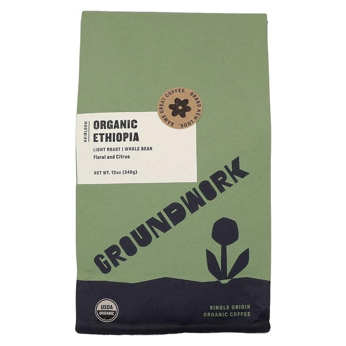 GROUNDWORK Organic Ethiopia Whole Bean Coffee - 12 oz