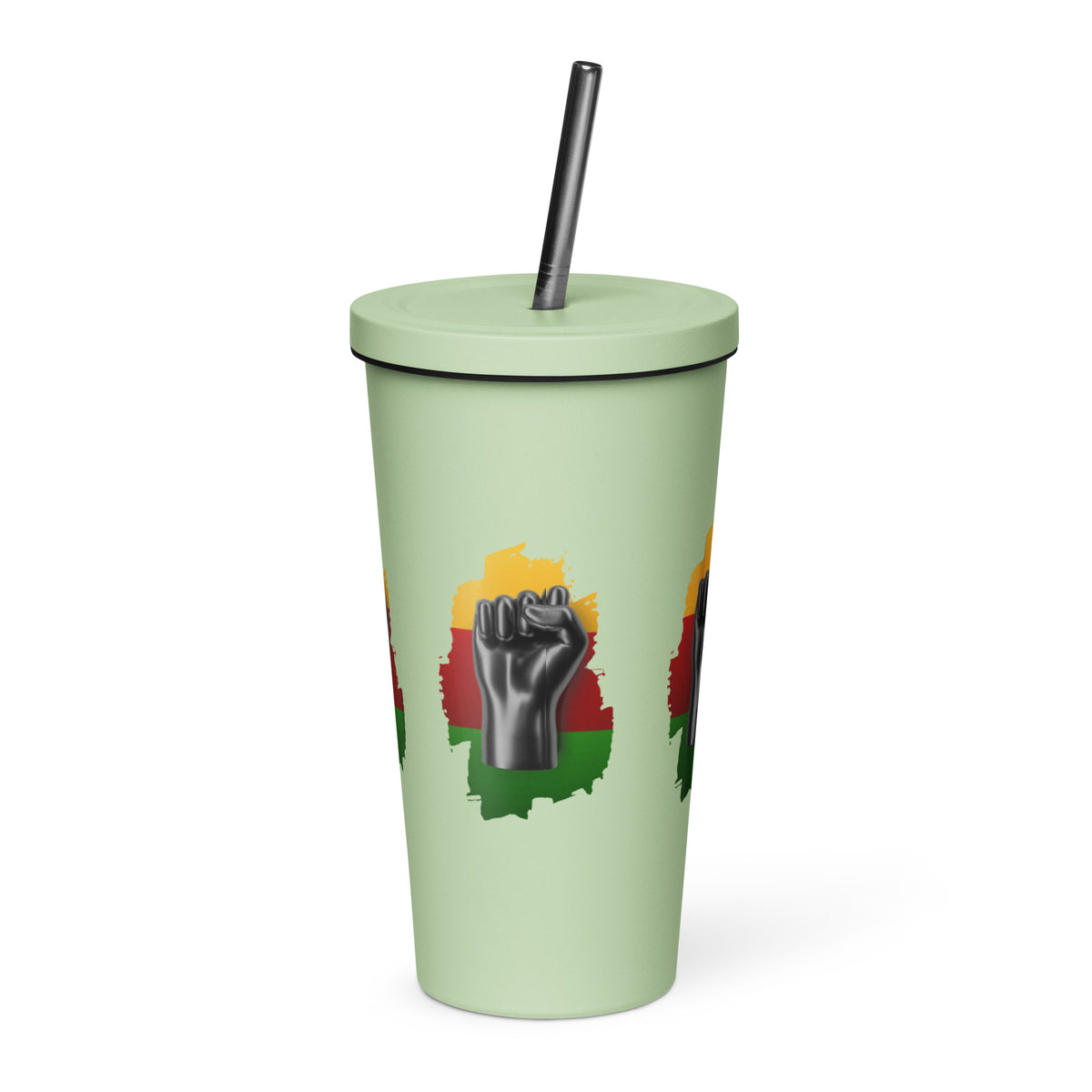 Insulated tumbler with a straw