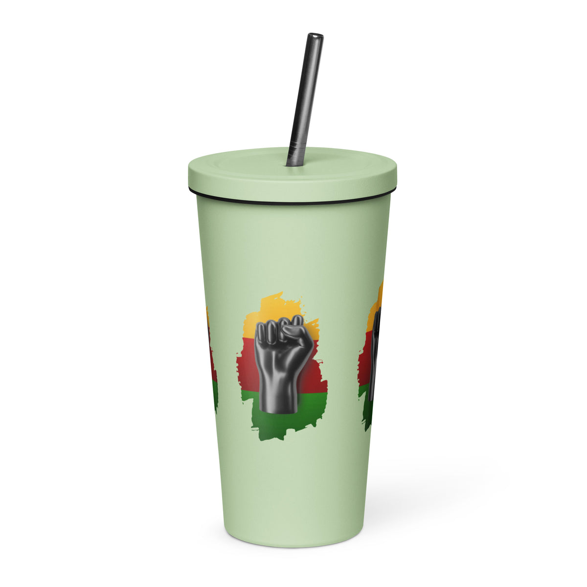 Insulated tumbler with a straw