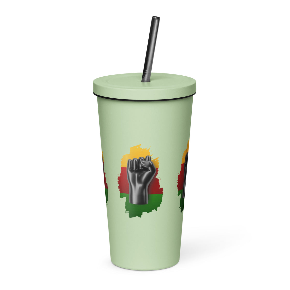 Insulated tumbler with a straw