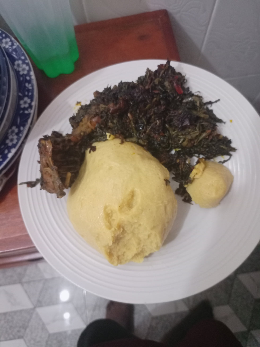 Prepared fufu — representative serving image for Mama's Choice Plantain Fufu; packaging may vary