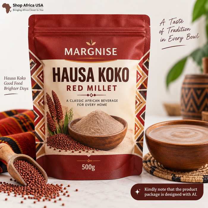 Margnise Hausa Koko Red Millet 500g — AI-designed package presentation; actual packaging may vary