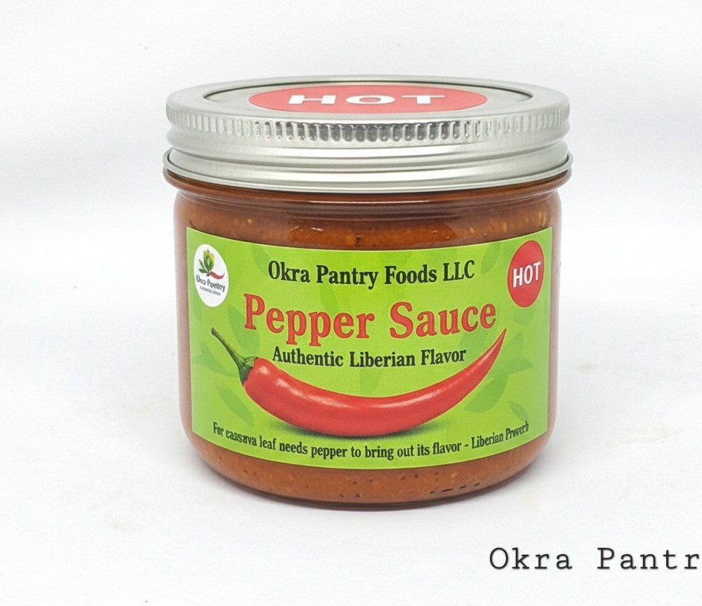 Okra Pantry Liberian Pepper Sauce Hot 8 oz