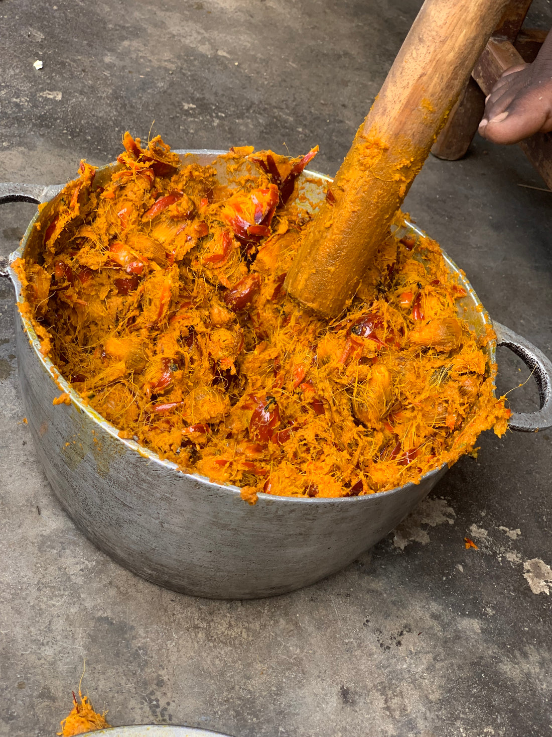 Palm nut preparation — representative image for Palm Cream (Banga); packaging may vary