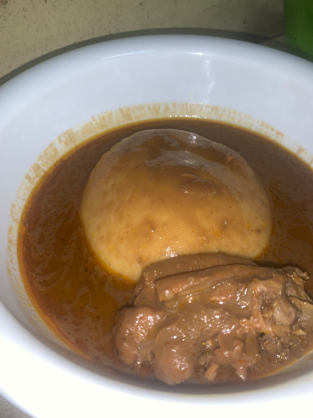 Prepared fufu — representative serving image for Tropiway Plantain Fufu Flour; packaging may vary