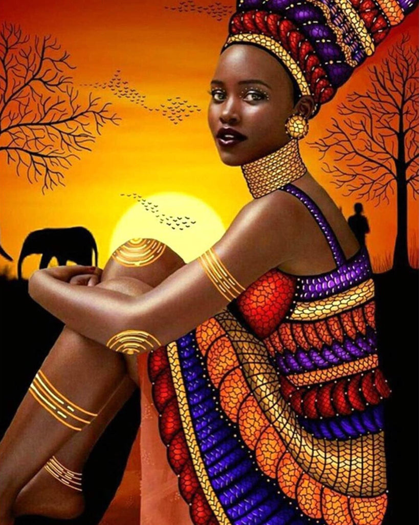African Woman Figure Painting