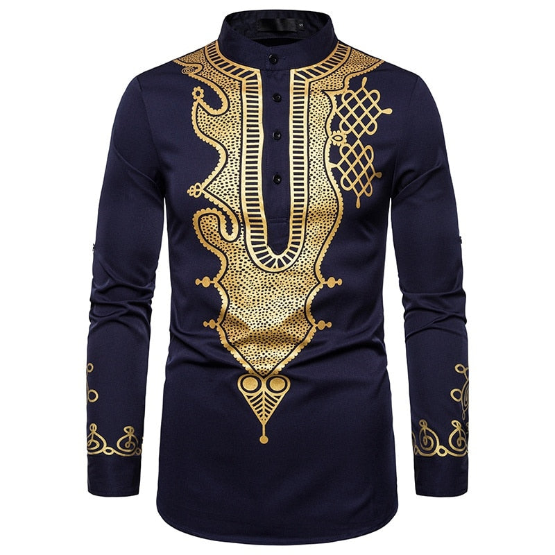 Gold Ethnic Style Shirt