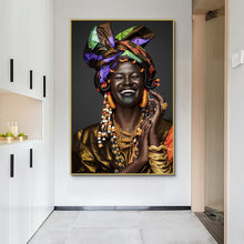 Load image into Gallery viewer, National Style Black Woman Canvas Painting