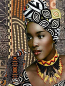 African Full Square Mosaic Embroidery Portrait