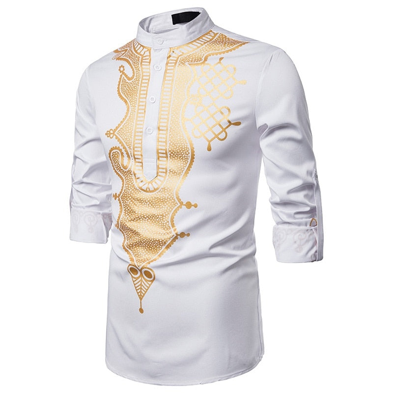 Gold Ethnic Style Shirt