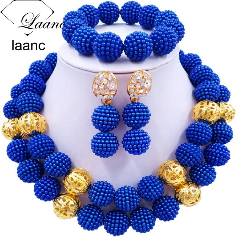 Royal Blue Nigerian Jewelry Set