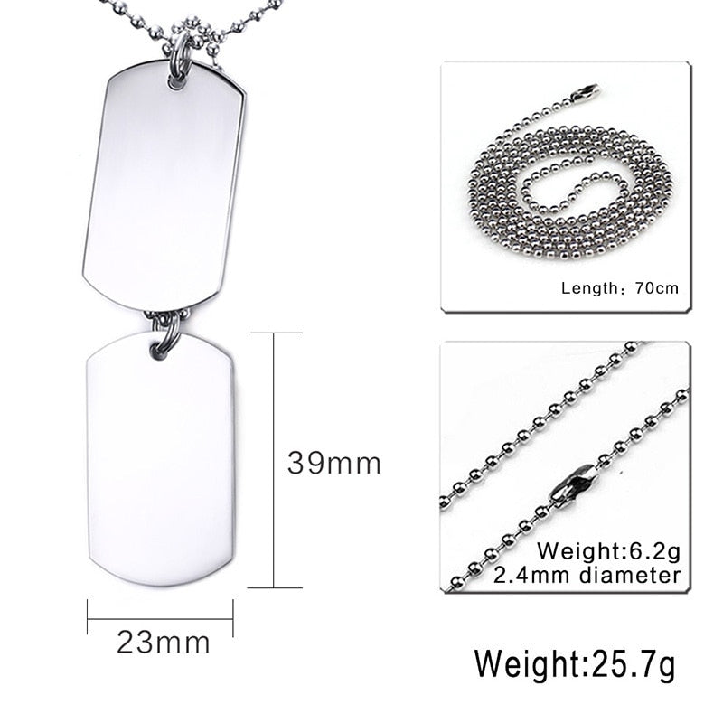 Stainless Steel Double Tag Necklace