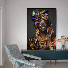 Load image into Gallery viewer, National Style Black Woman Canvas Painting
