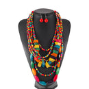 Wooden Bead Ethnic-Style Necklace