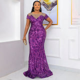 African Sequin Evening Party Dress