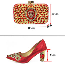 Load image into Gallery viewer, Rhinestone Embroidered Shoes and Bag Set