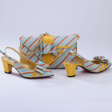 Load image into Gallery viewer, African Colorful  Women Shoes and Bag Set