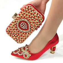 Load image into Gallery viewer, Rhinestone Embroidered Shoes and Bag Set