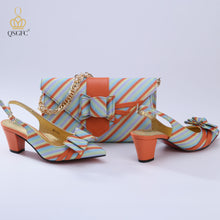 Load image into Gallery viewer, African Colorful  Women Shoes and Bag Set