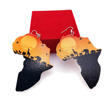 Load image into Gallery viewer, Africa Map Drop Earrings