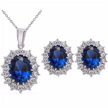 Load image into Gallery viewer, Blue Crystal Stone Jewelry Sets