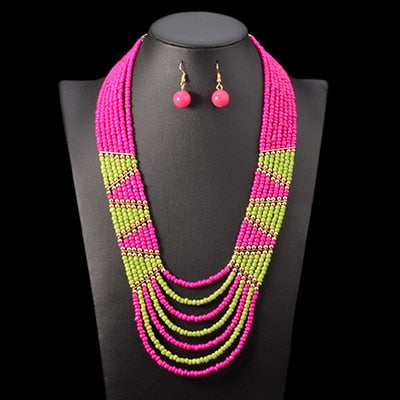 Nigerian Women Multi-layer Bead jewelry set