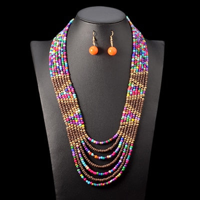 Nigerian Women Multi-layer Bead jewelry set