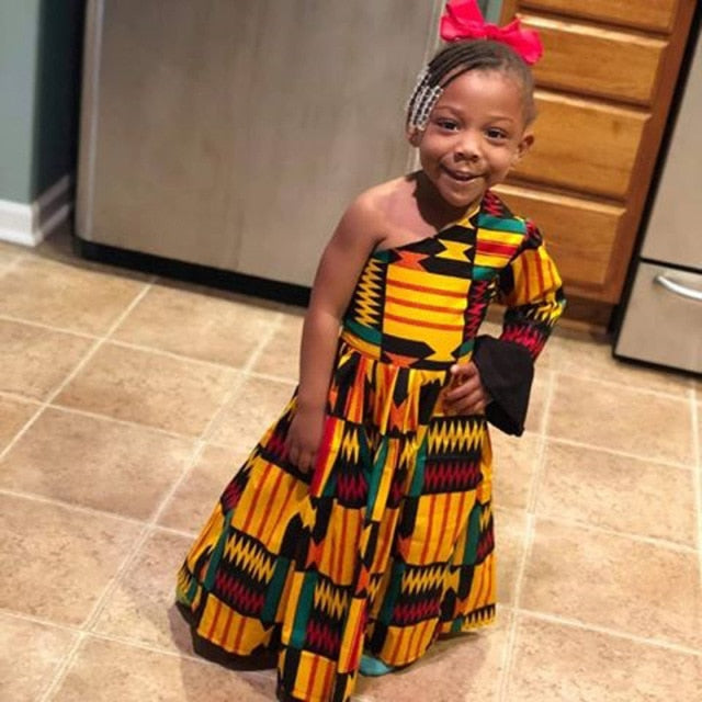 African Boho Style Kids Dress
