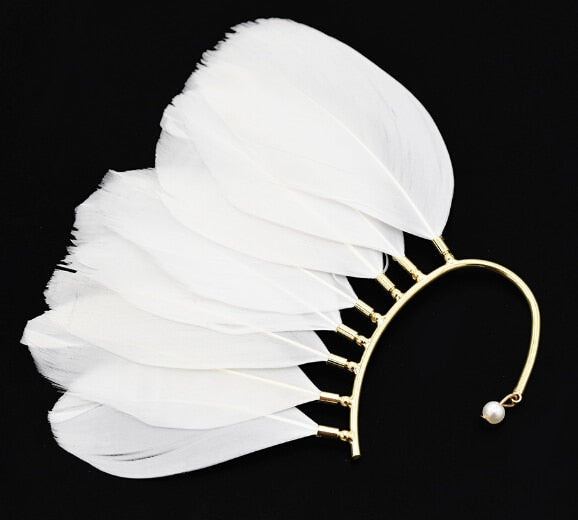 Non Piercing Gold Feather Ear Cuff