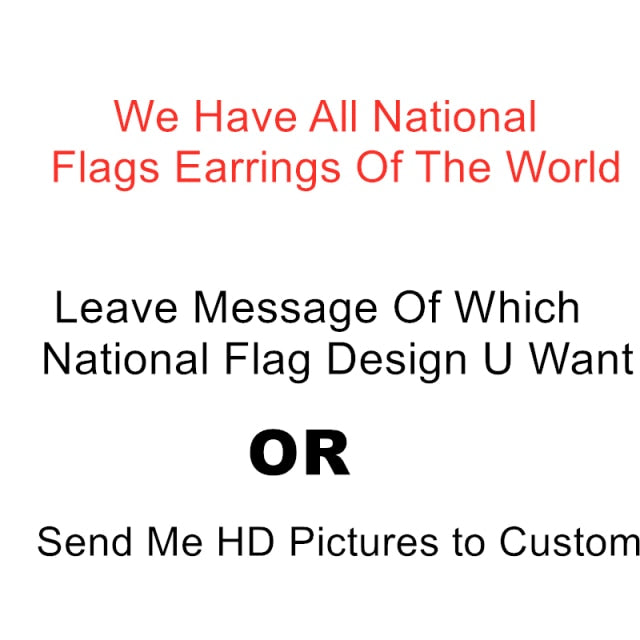 National Flags Wood Drop Earrings