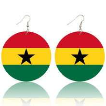 Load image into Gallery viewer, National Flags Wood Drop Earrings