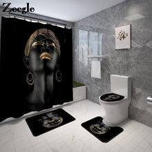 Load image into Gallery viewer, African Women Bath Mat and Shower Curtain