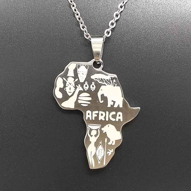 African Map Chain Necklaces