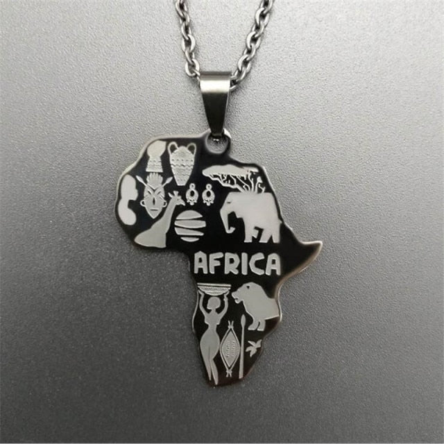 African Map Chain Necklaces